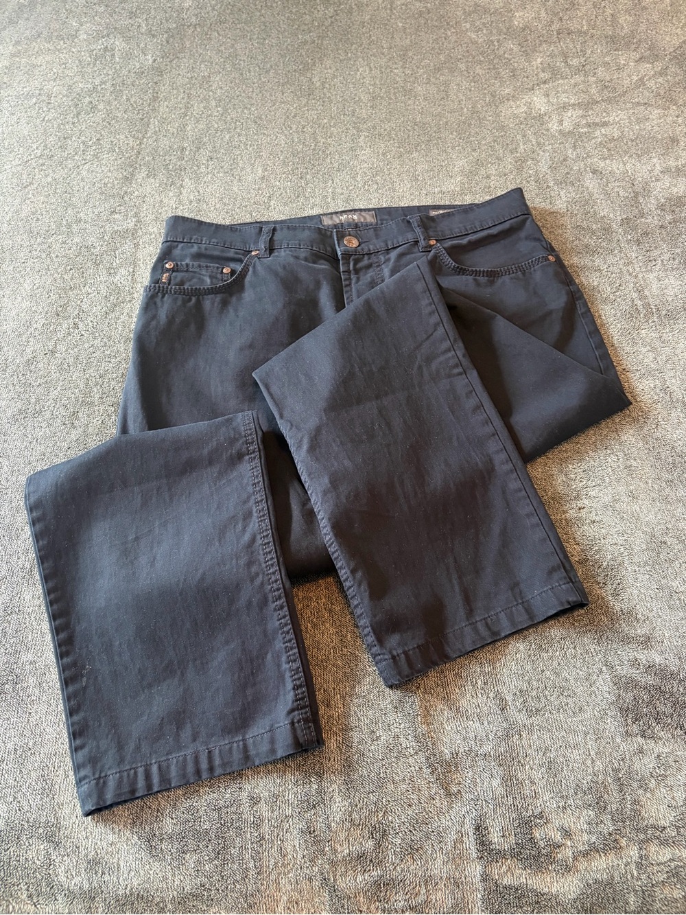 Brax Men's Blue Regular Fit Trousers Size 36